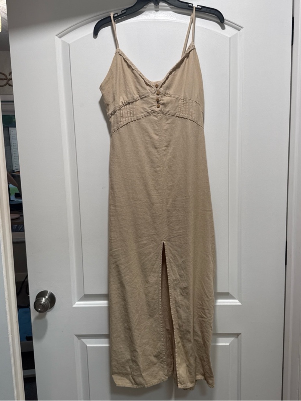 Zara Cream Knit-Trim Button Front Top